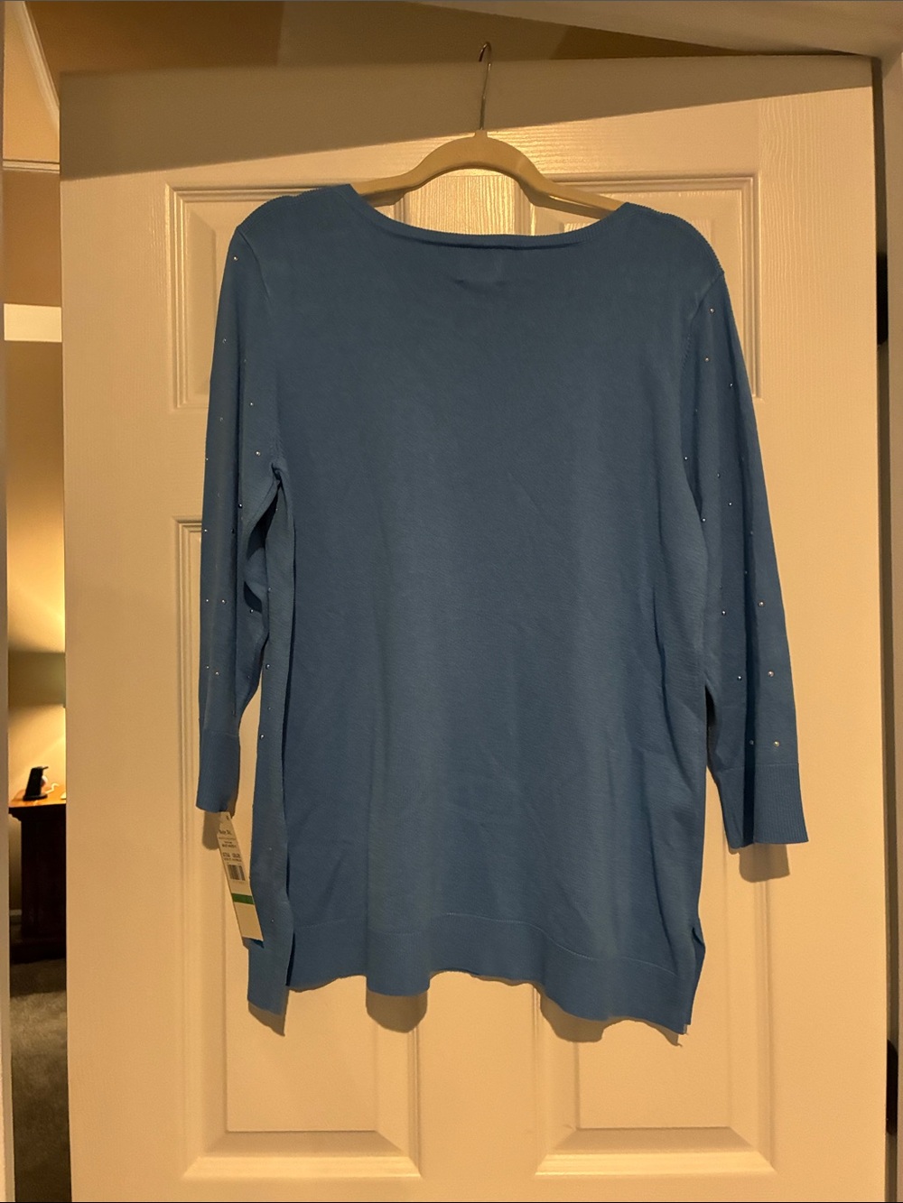 Ruby Rd. Light Blue Embellished Knit Sweater - Picture 3 of 3